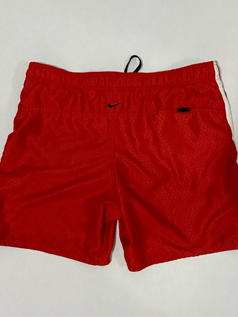 Nike Mens Shorts Red  with White Stripe and Black Trim / NiKe Mens Swimwear